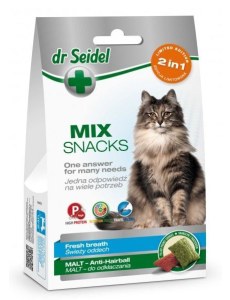 Przysmak dla kota na odkłaczanie i świeży oddech- Dr Seidel (60g)